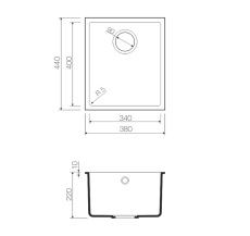 Кухонная мойка Omoikiri Bosen 38-U схема
